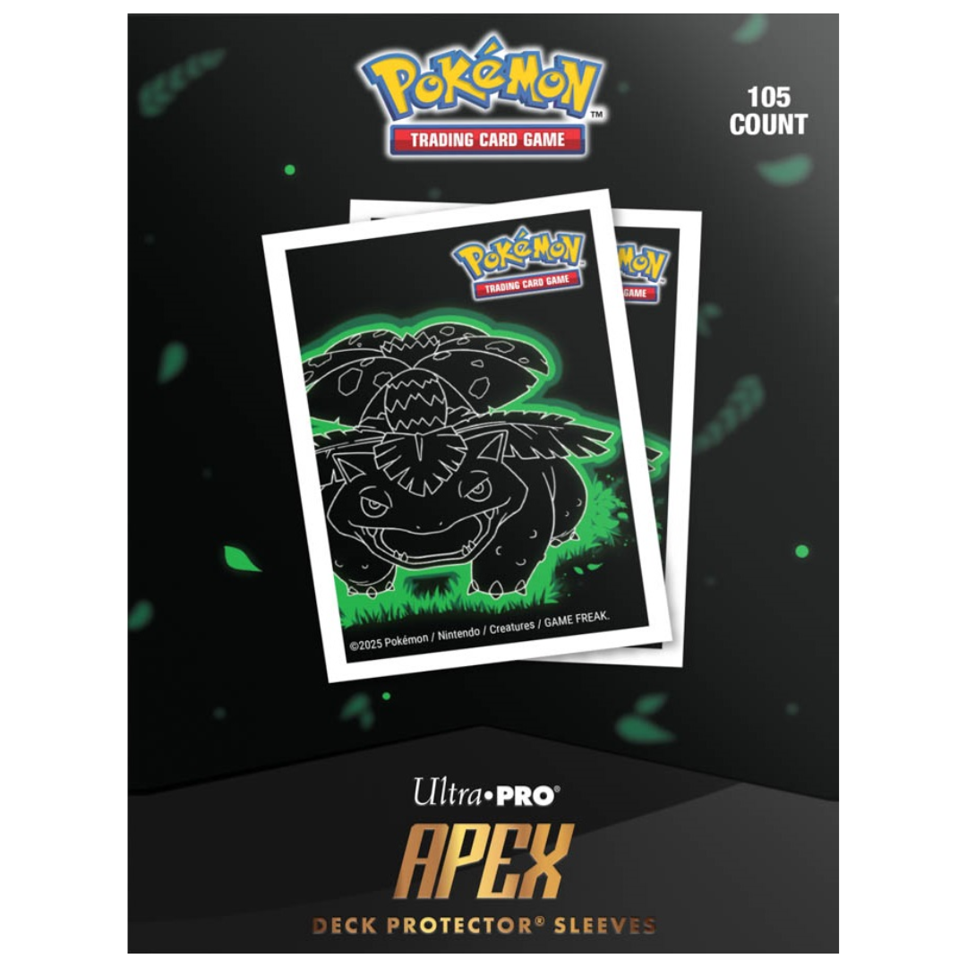 Ultra Pro Pokémon Apex Neon Venusaur deck protectors for trading cards – official TCG sleeves for Pokémon cards with high-quality protection








