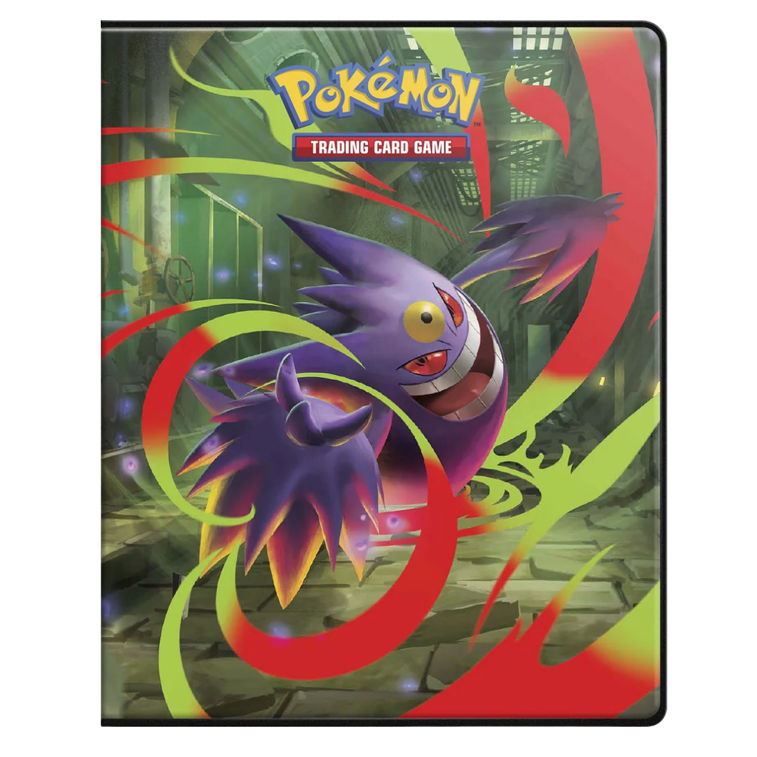 Ultra Pro 4 pocket Pokémon Phantasmal Flames portfolio featuring Gengar full art cover for card storage