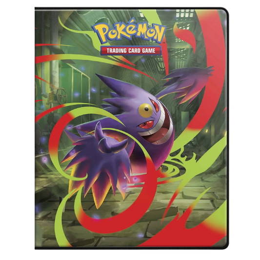 Ultra Pro 4 pocket Pokémon Phantasmal Flames portfolio featuring Gengar full art cover for card storage