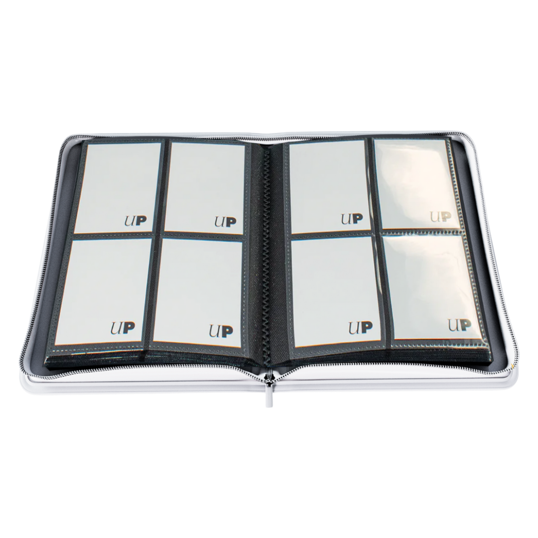 Ultra PRO Vivid White 4 Pocket Pro Binder zippered trading card album holding up to 160 cards