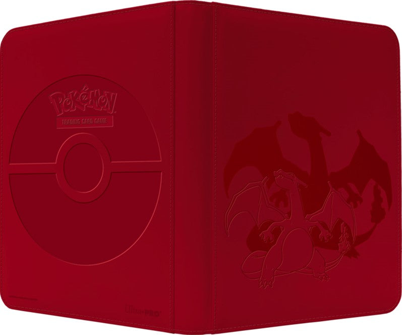 Ultra Pro 9-pocket Charizard Pokémon binder with zipper, padded leatherette, and foil detailing