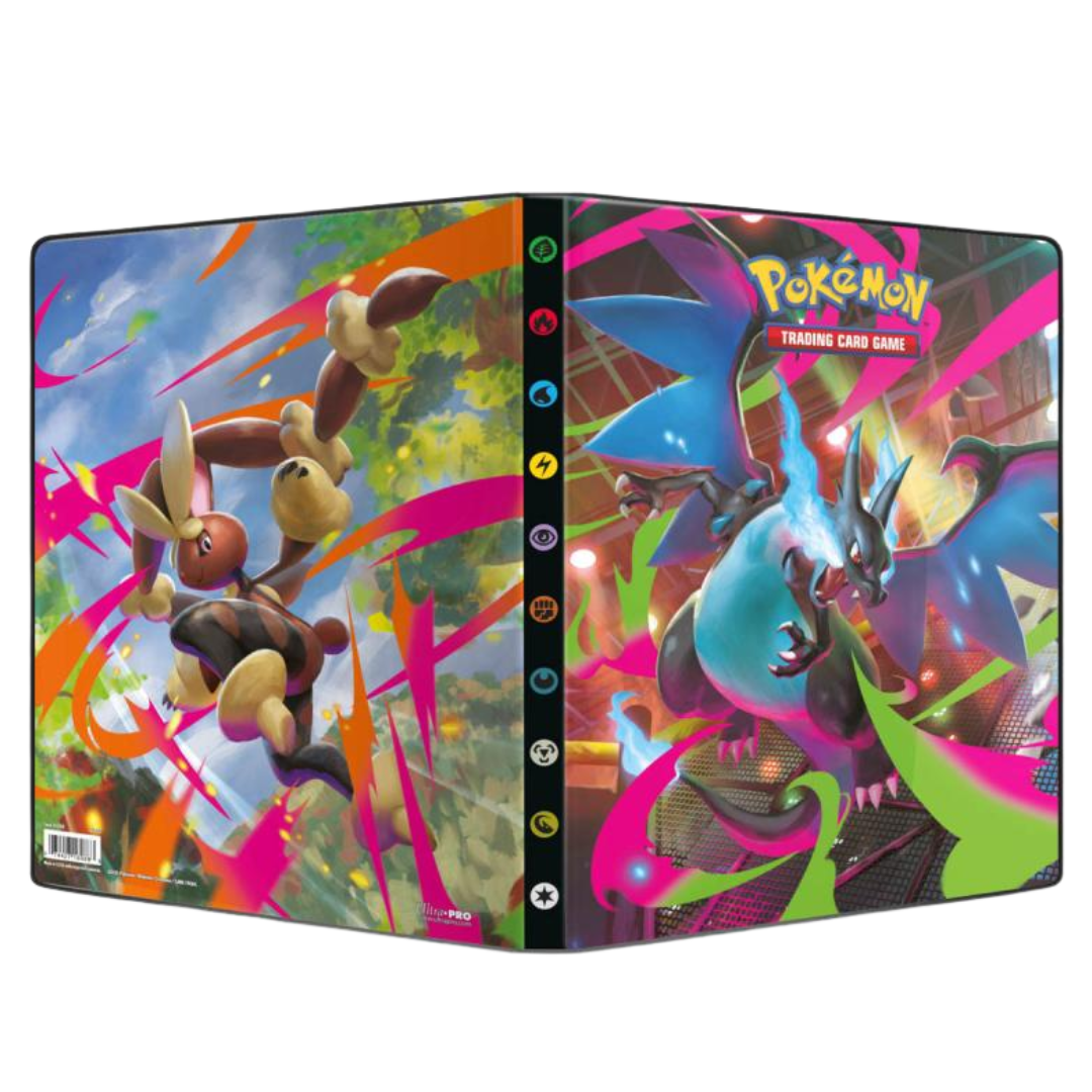 Ultra Pro Pokémon 9 pocket binder with Mega Charizard X and Mega Lopunny artwork