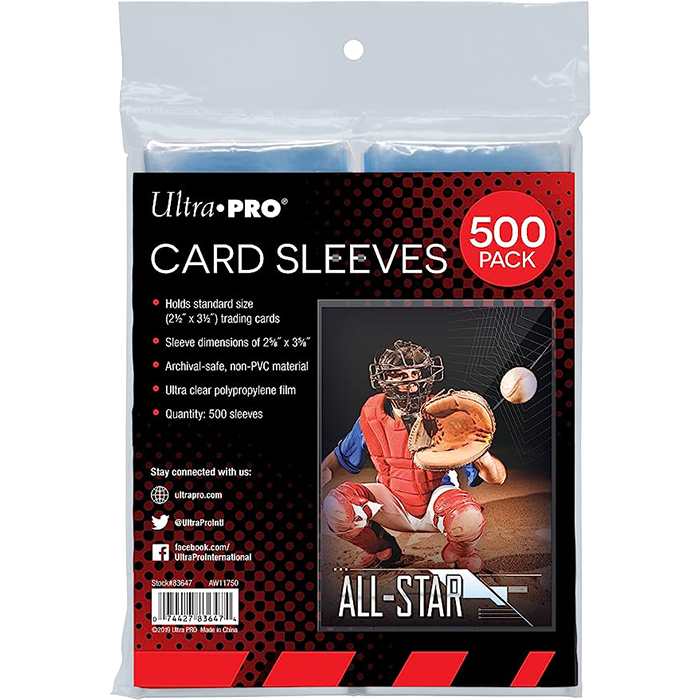 Ultra Pro 500 pack card sleeves clear soft sleeves for standard 2.5 x 3.5 trading cards