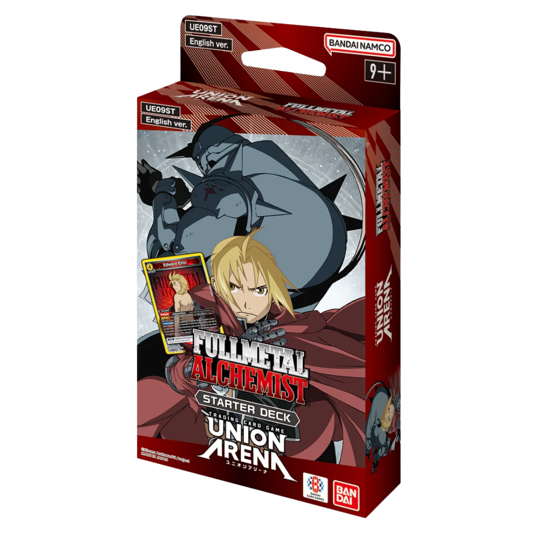 Union Arena Full Metal Alchemist starter deck box with cards and promo pack