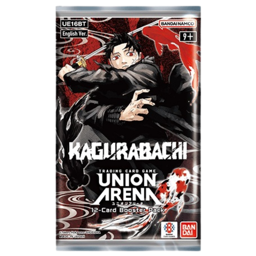 Union Arena Kagurabachi Booster Pack sealed trading card pack featuring official manga artwork and 12 cards per pack