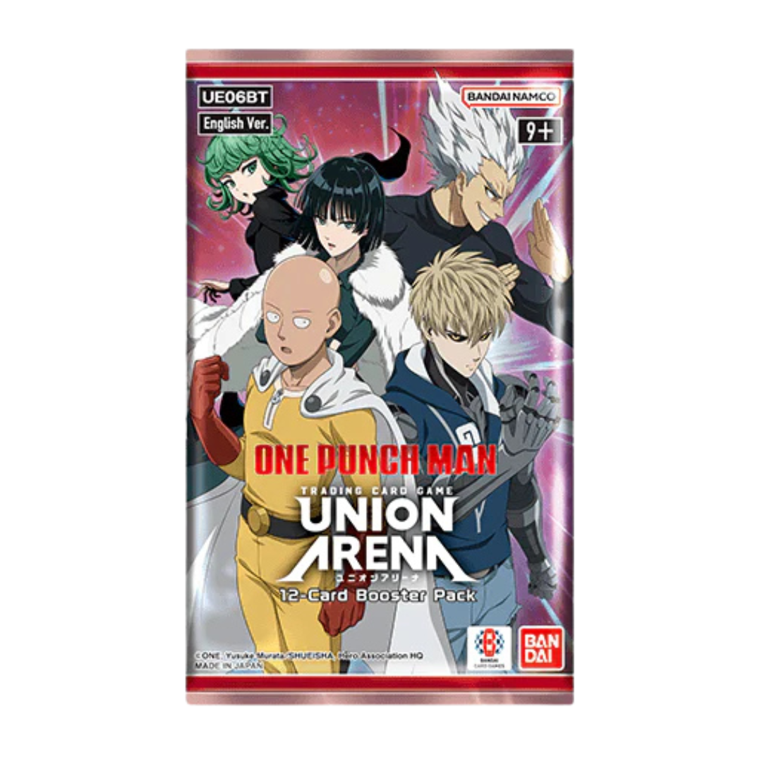 Union Arena One Punch Man Booster Pack with iconic characters, powerful moves, and vibrant artwork for TCG enthusiasts and collectors.