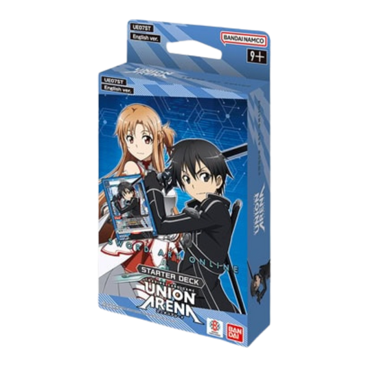 Union Arena Sword Art Online Starter Deck, ready-to-play TCG deck featuring Kirito, Asuna, and SAO characters for collectors and new Union Arena players.