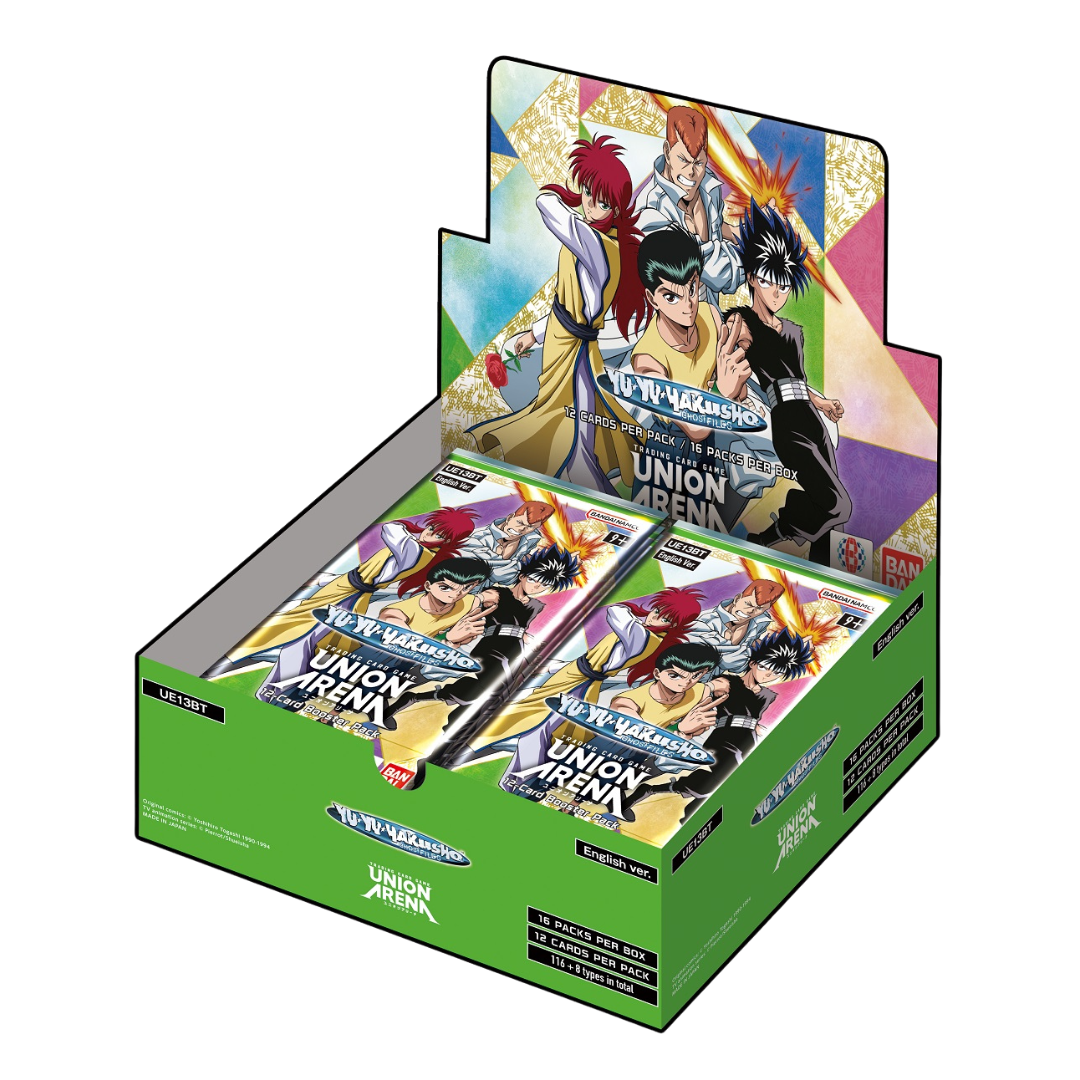 Union Arena Yu Yu Hakusho Ghost Files Booster Display box with Yusuke, Kurama, Kuwabara, and Hiei artwork
