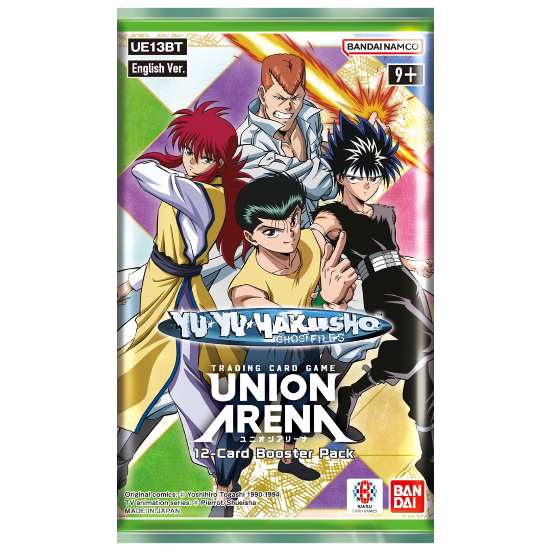 Union Arena Yu Yu Hakusho Ghost Files Booster Pack with Yusuke, Kuwabara, Kurama, and Hiei artwork