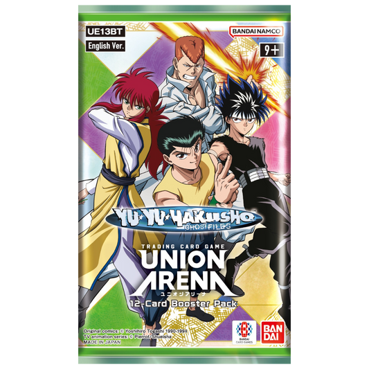 Union Arena Yu Yu Hakusho Ghost Files Booster Pack with Yusuke, Kuwabara, Kurama, and Hiei artwork