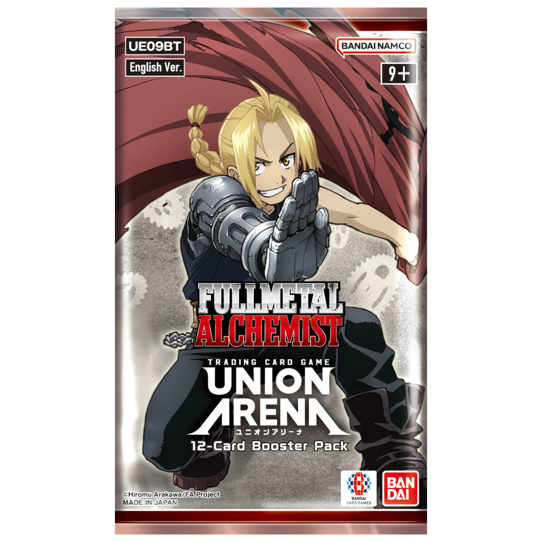 Union Arena Full Metal Alchemist Booster Pack featuring characters from the anime