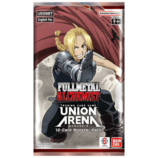Union Arena Full Metal Alchemist Booster Pack featuring characters from the anime