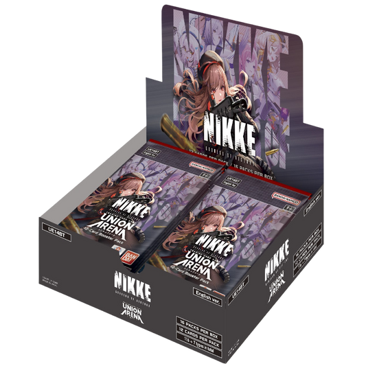 Union Arena Goddess of Victory Nikke Booster Display box featuring character artwork