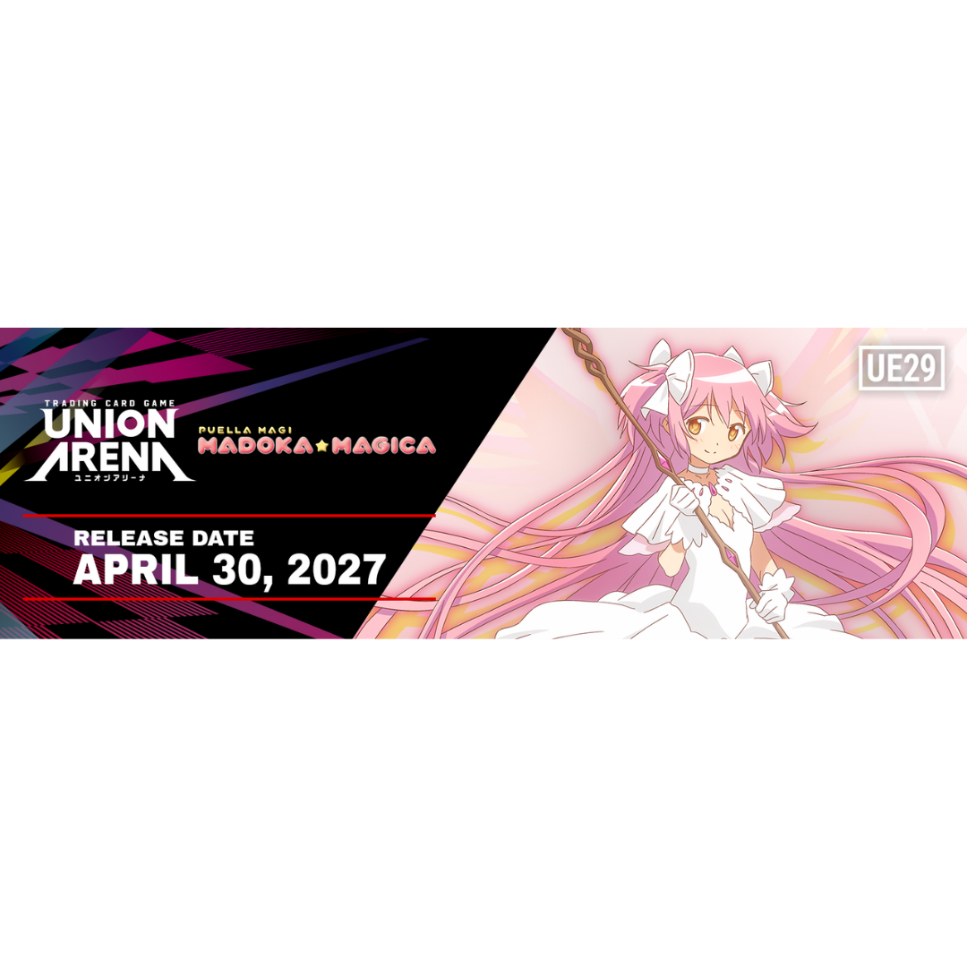 Union Arena Puella Magi Madoka Magica Booster Display featuring Madoka Kaname