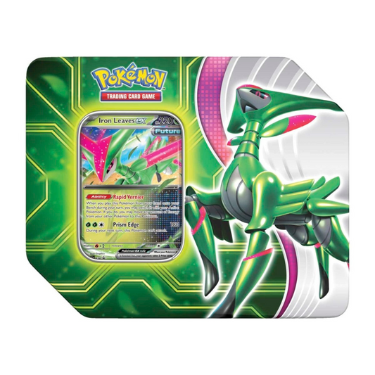 POKEMON - PARADOX CLASH TIN - IRON LEAVES EX