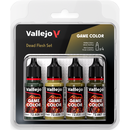 Vallejo Game Color Dead Flesh Set of 4 acrylic paints for undead and fantasy miniature painting