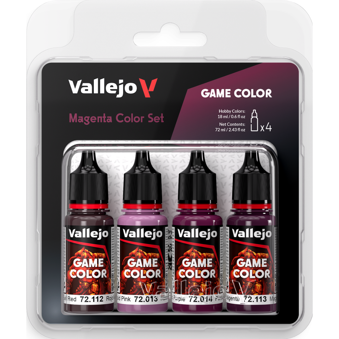 Vallejo Game Color Magenta Color Set of 4 acrylic paints for miniature painting and scale models