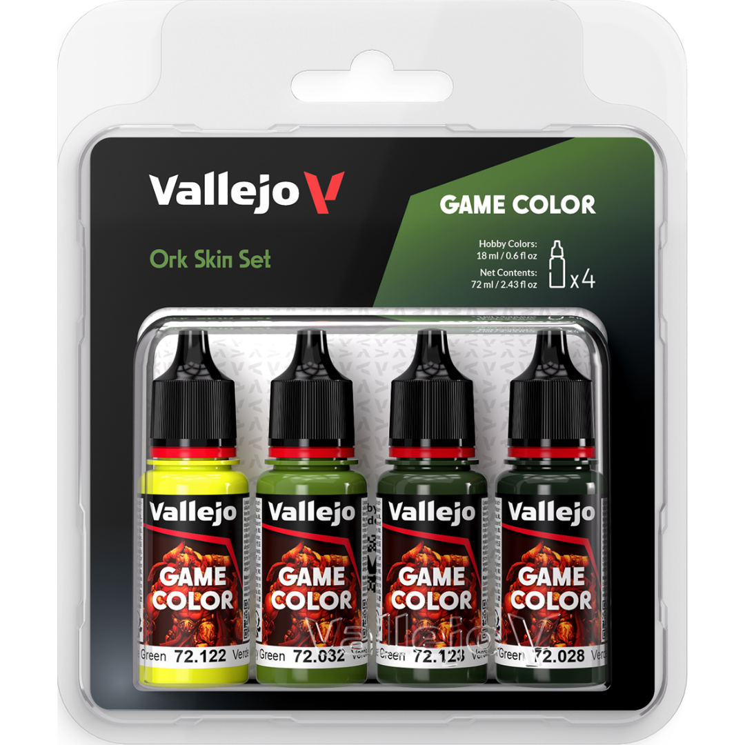 Vallejo Game Color Ork Skin Set of 4 acrylic paints for fantasy miniature skin tones