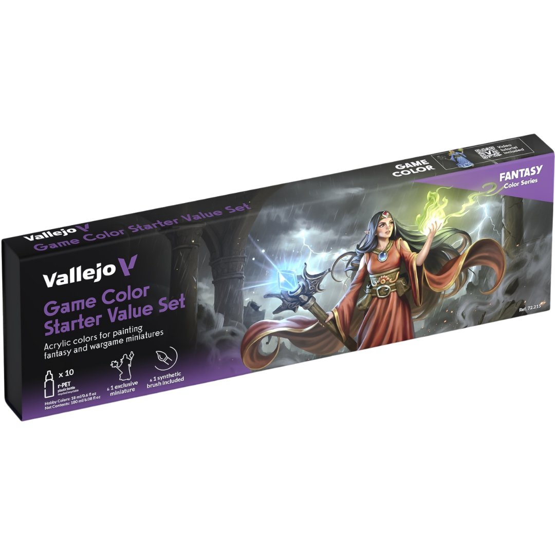 Vallejo Game Color Starter Value Set of 10 acrylic paints for miniatures and tabletop models