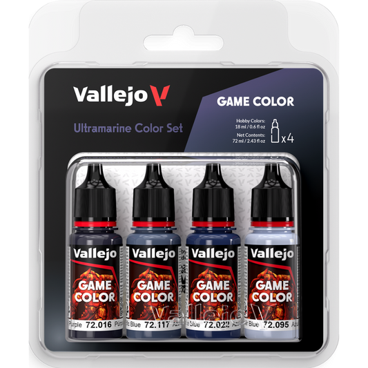 Vallejo Game Color Ultramarine Color Set of 4 acrylic paints for miniature painting and scale models