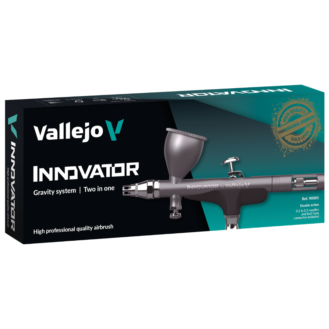Vallejo Innovator 2 in 1 Precision Airbrush dual action gravity feed airbrush for miniatures and scale models