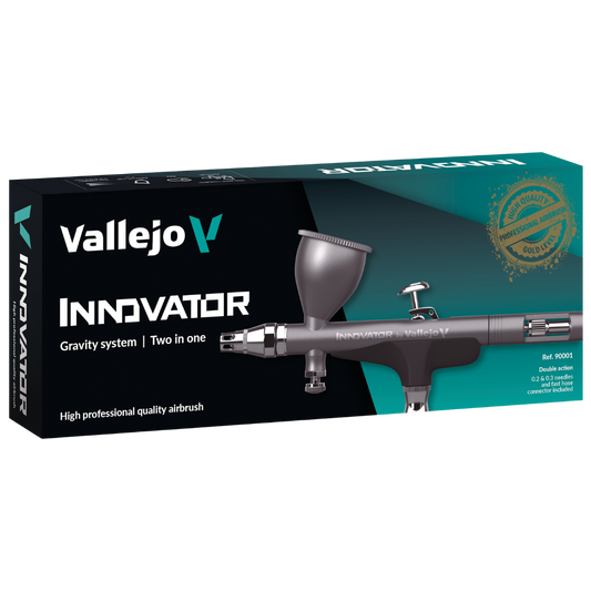 Vallejo Innovator 2 in 1 Precision Airbrush dual action gravity feed airbrush for miniatures and scale models