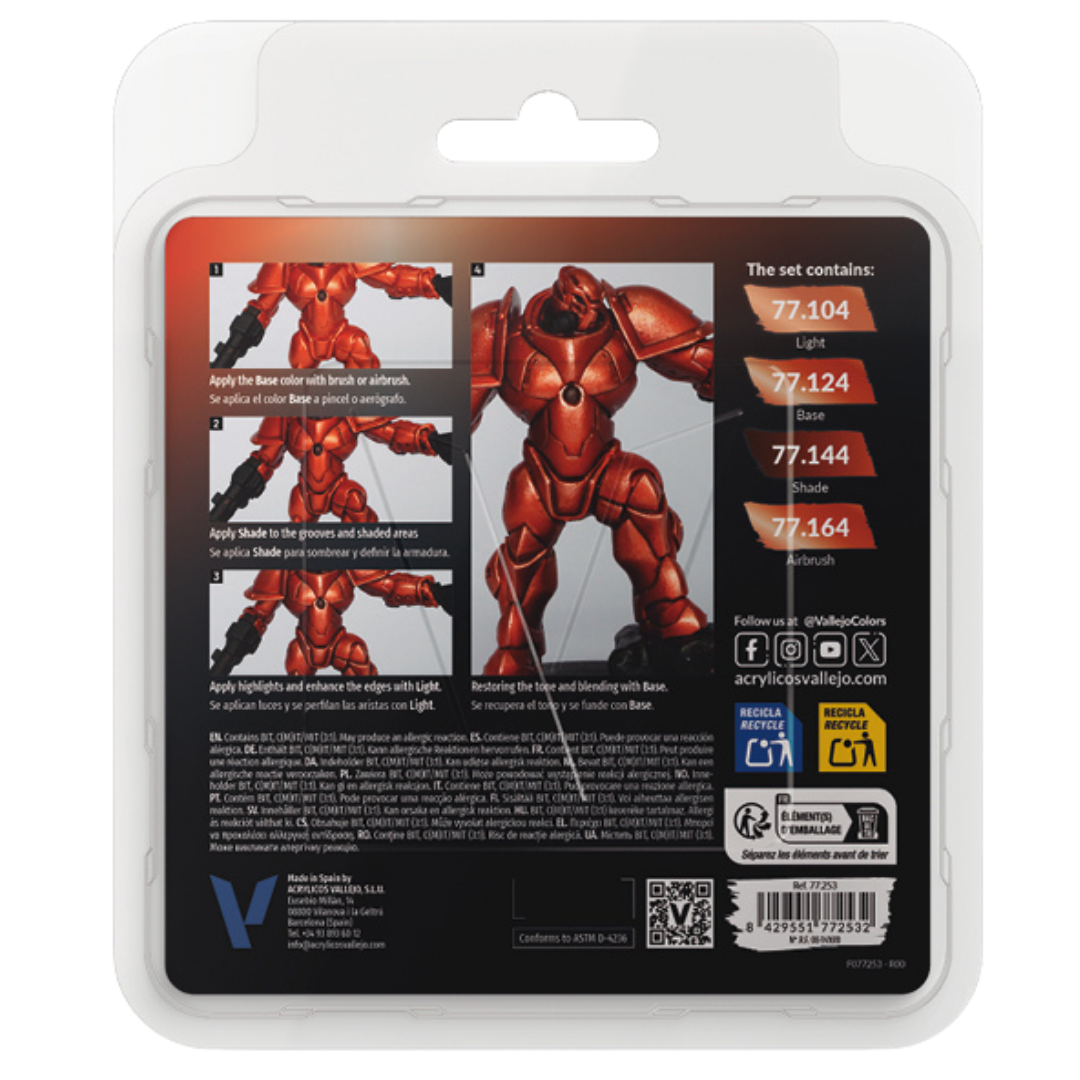 Vallejo True Metallic Metal Ancient Copper paint set of four for miniature and model painting