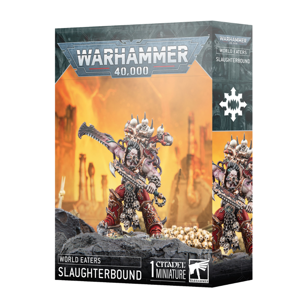 Slaughterbound World Eaters miniature with baroque demon-infused armor and skull motifs