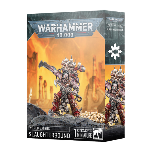 Slaughterbound World Eaters miniature with baroque demon-infused armor and skull motifs