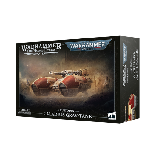Warhammer 40,000 Adeptus Custodes Caladius Grav-Tank miniature with twin heavy weapons