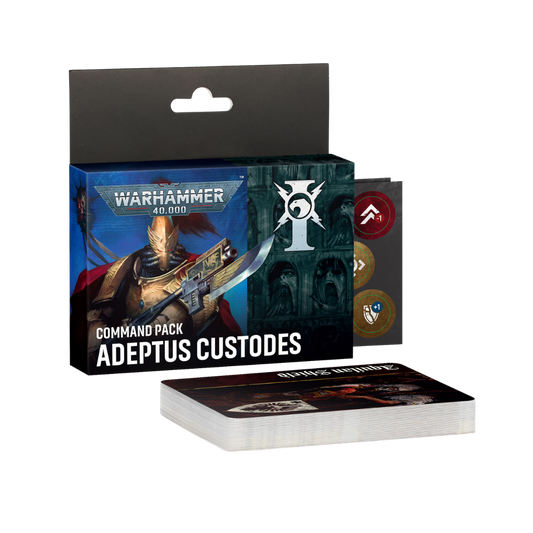 Warhammer 40,000 Adeptus Custodes Command Pack with 84 reference cards and tracking tokens