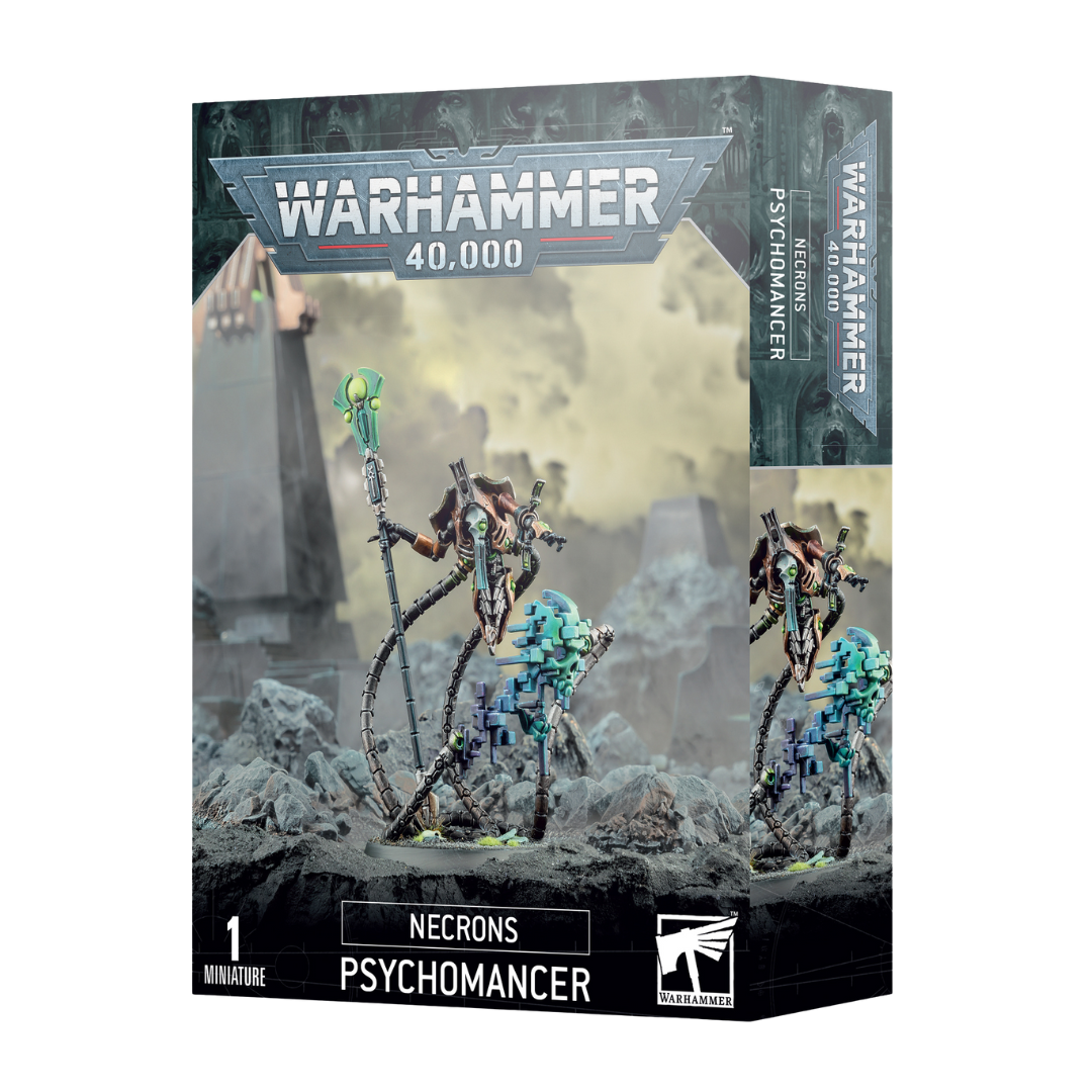Warhammer 40k Necron Psychomancer Cryptek miniature with Canoptek cloak and base