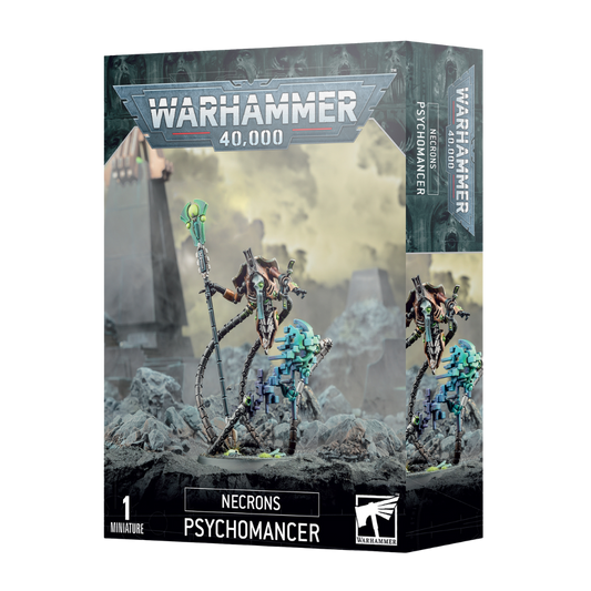 Warhammer 40k Necron Psychomancer Cryptek miniature with Canoptek cloak and base