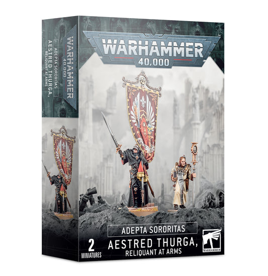 Warhammer 40,000 Aestred Thurga & Agathae Dolan miniatures with detailed sculpting and optional helmet for Aestred Thurga.