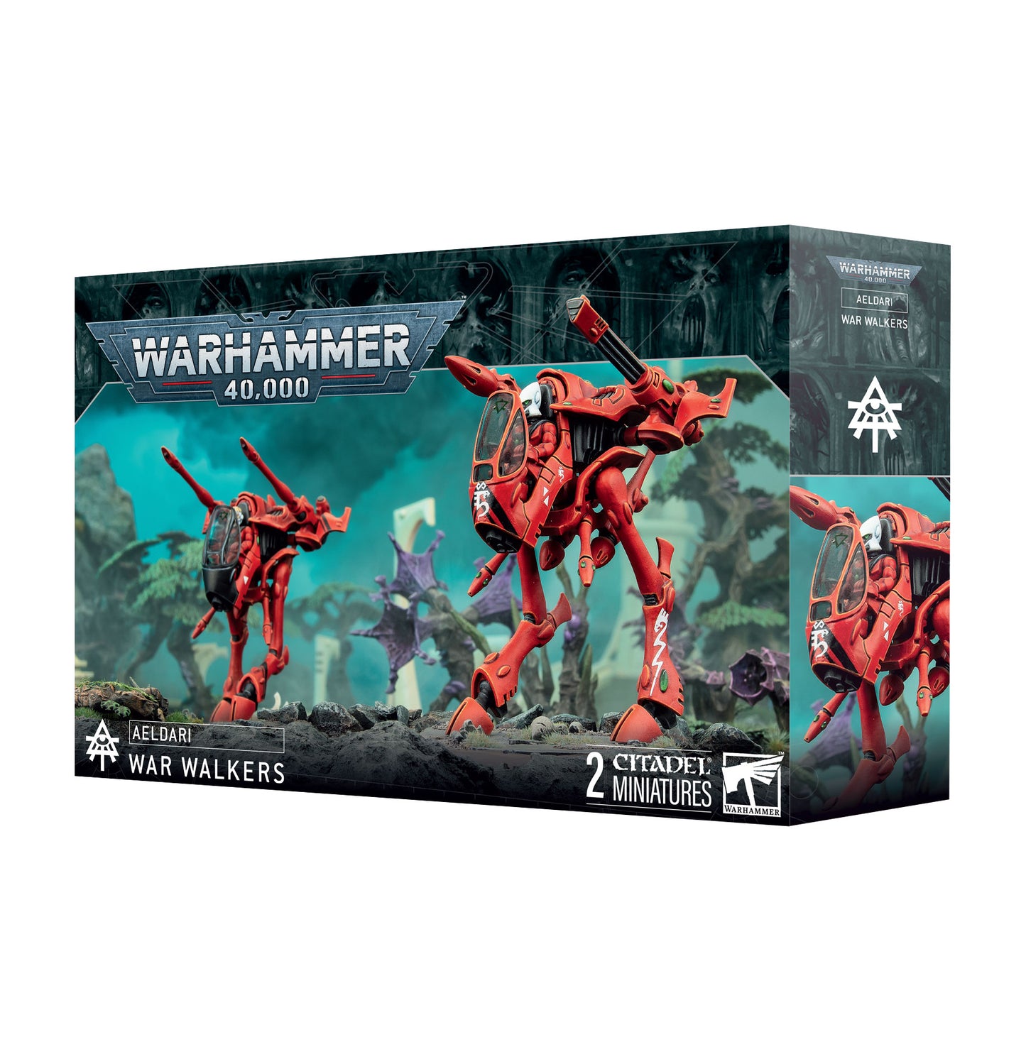 Warhammer 40k Aeldari War Walkers miniatures, agile armored walkers equipped with heavy weapons for versatile battlefield dominance.