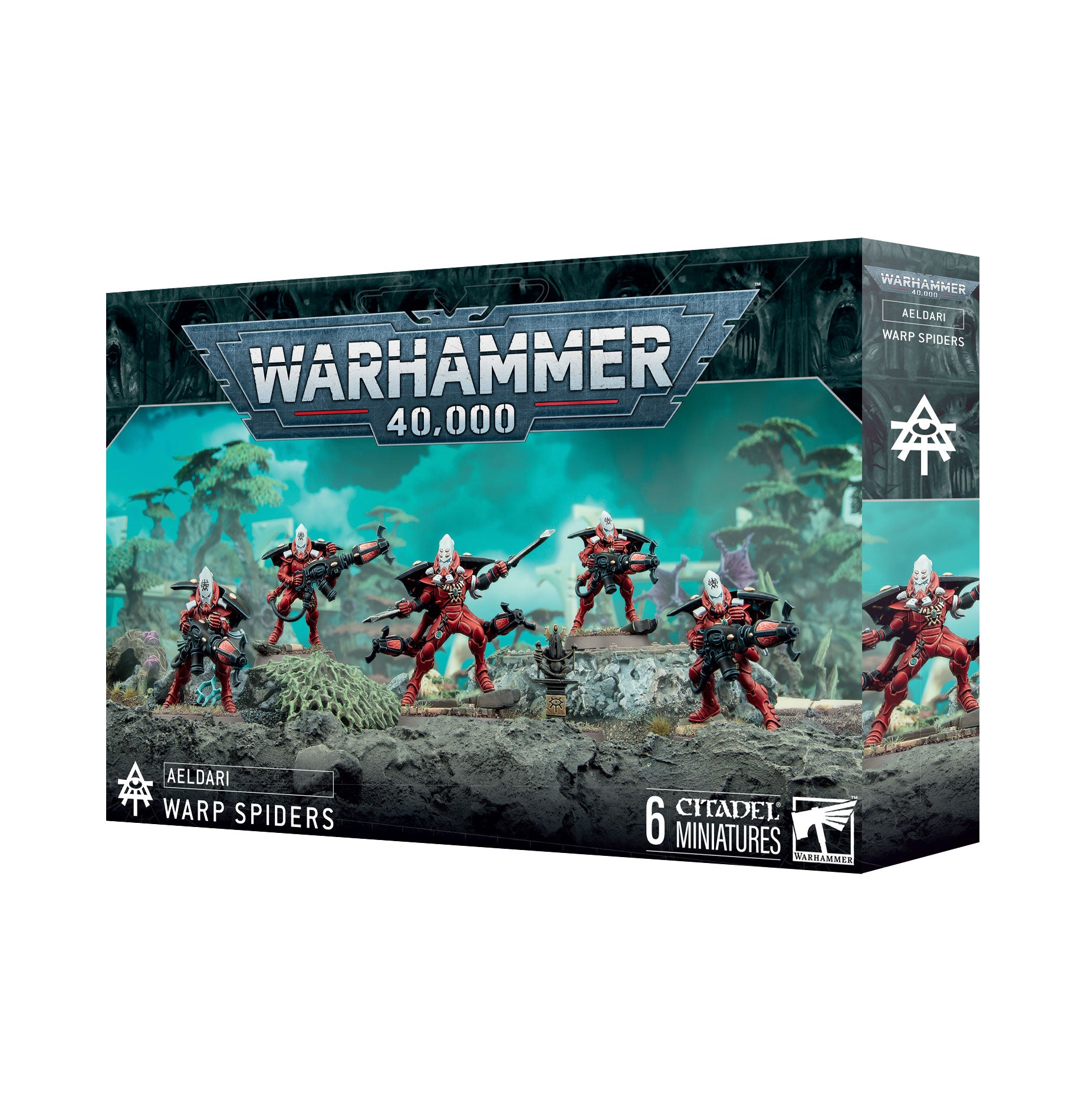 Warhammer 40k Aeldari Warp Spiders miniatures, with teleportation gear and Death Spinners, perfect for surprise attacks and agile combat.