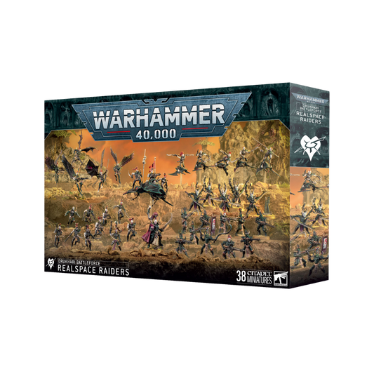 Warhammer 40k Drukhari Realspace Raiders Battleforce box set with Archon and raiding party miniatures