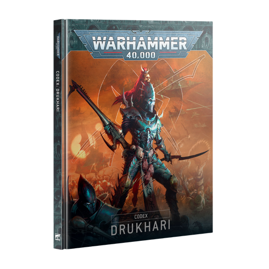 Warhammer 40k Codex Drukhari book with rules, datasheets, and lore