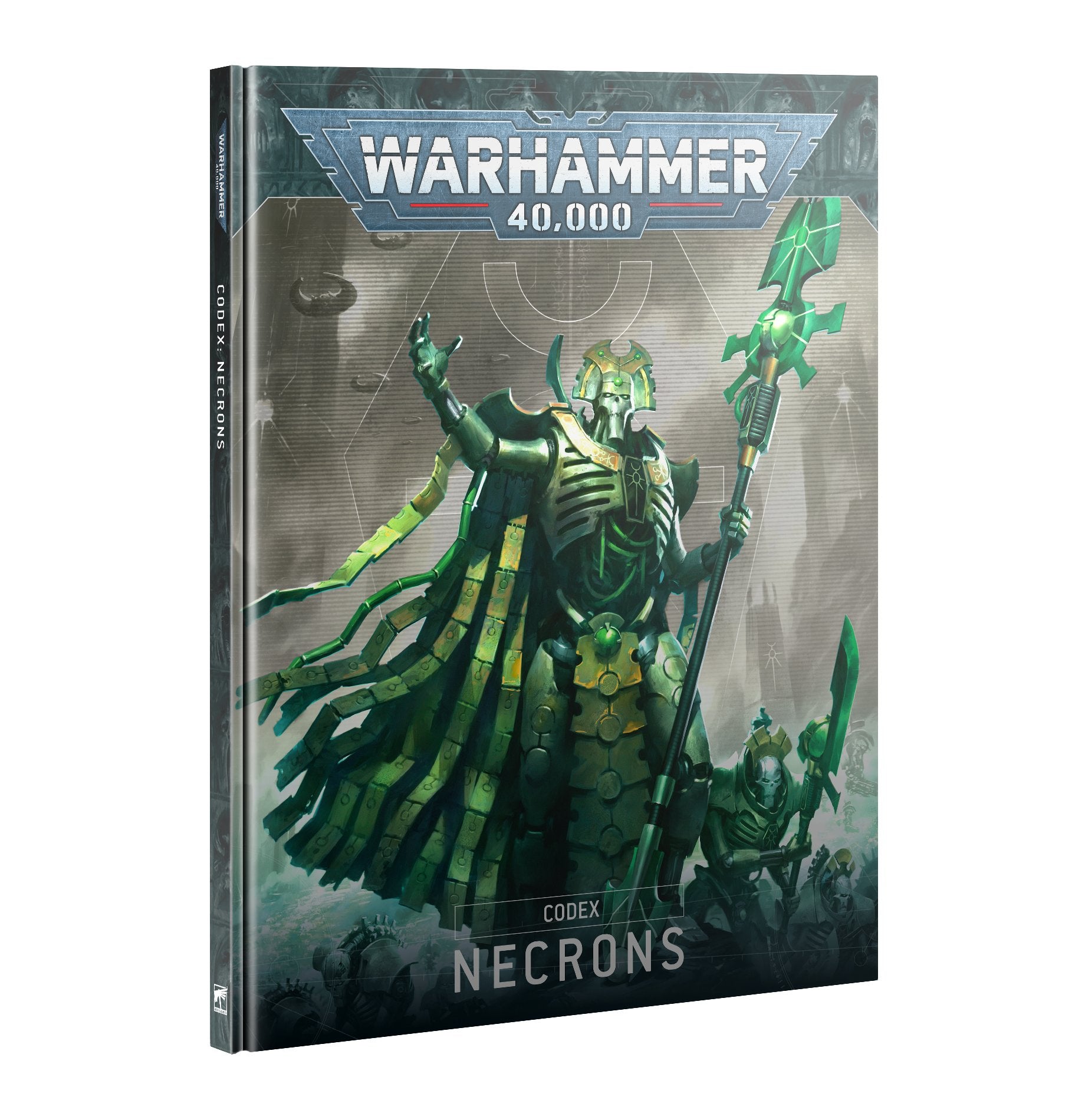Codex: Necrons hardback book featuring lore, datasheets, and rules for commanding the ancient and powerful Necron dynasties in Warhammer 40,000.