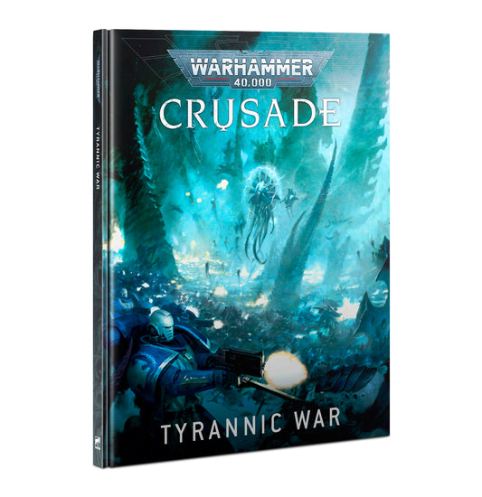 Warhammer 40,000 Crusade expansion book for the Fourth Tyrannic War, featuring rules, narrative stories, and stunning Citadel miniatures.