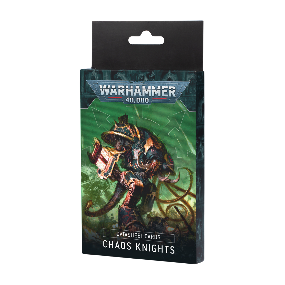 Warhammer 40K Chaos Knights Datasheet Cards for quick unit reference and rules tracking in Warhammer 40,000 tabletop games