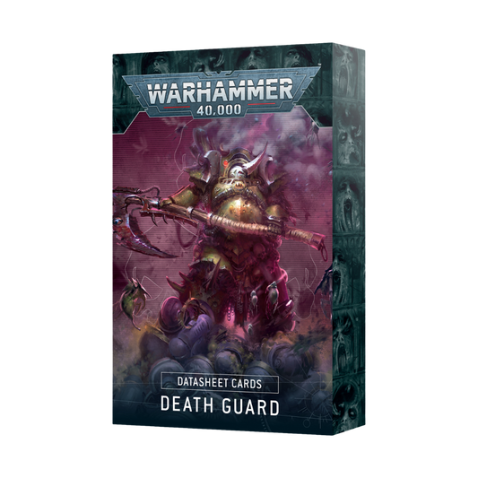 Warhammer 40K Death Guard Datasheet Cards, quick-reference unit cards featuring rules and abilities for Nurgle’s plague-ridden forces in tabletop battles.