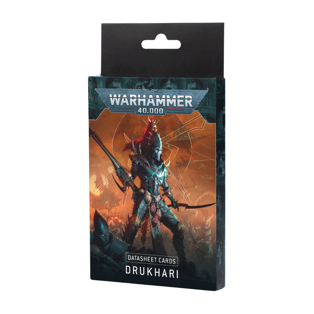 Warhammer 40k Drukhari datasheet cards set with 28 unit reference cards