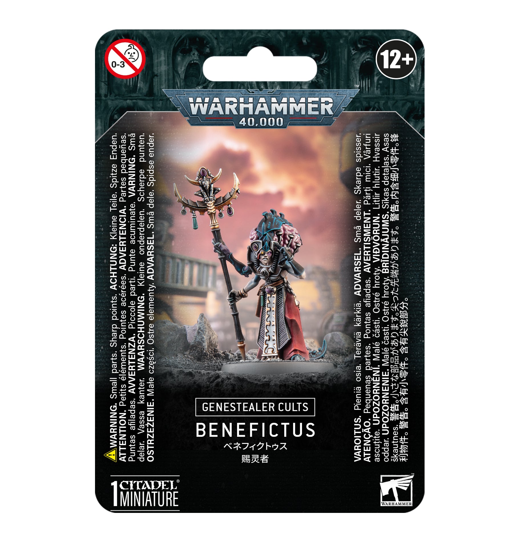 Benefictus miniature kit for Genestealer Cults, featuring a powerful psyker leader for Warhammer 40,000.