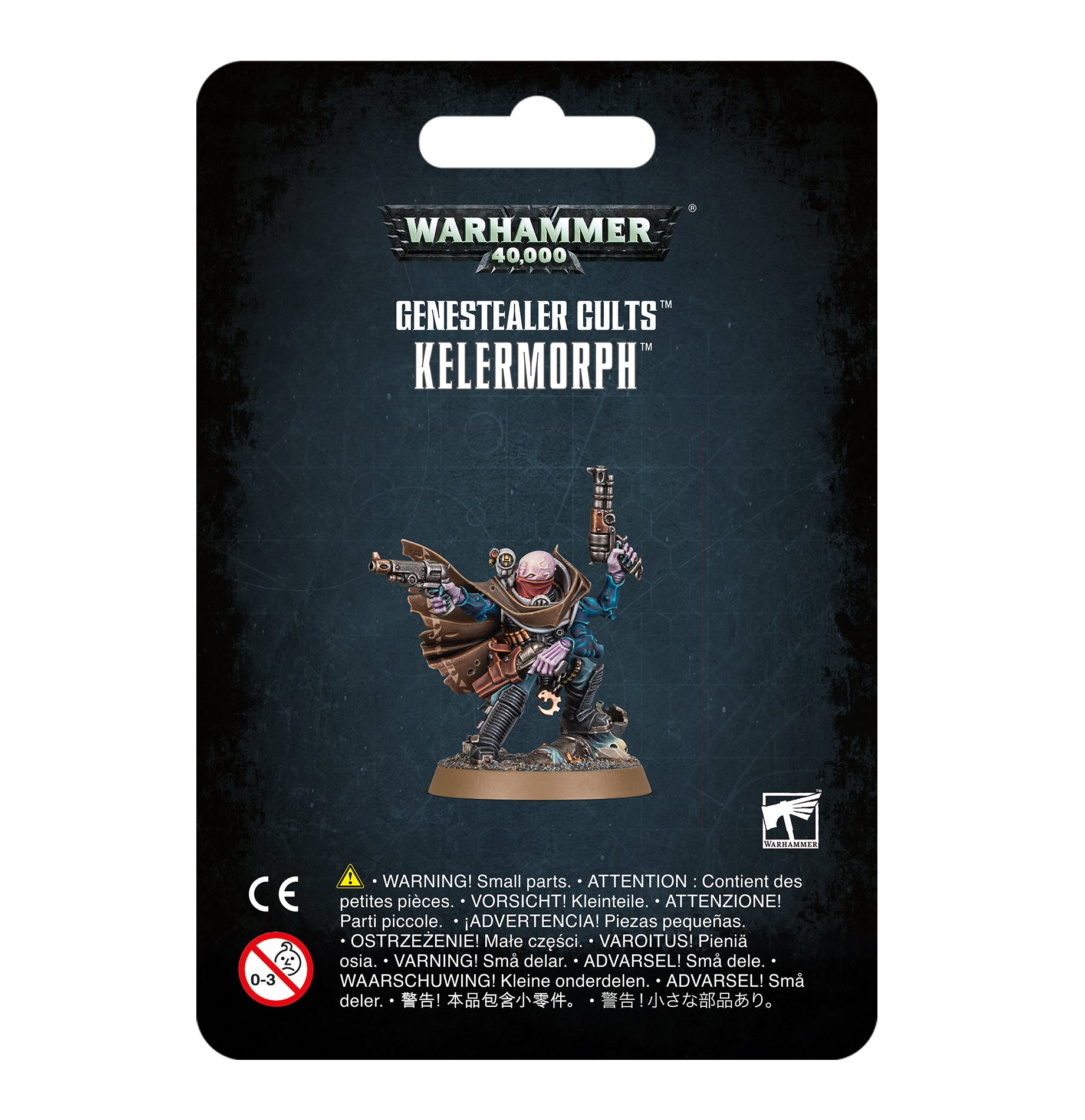Kelermorph miniature kit with three liberator autostubs and a cultist knife, perfect for rapid-fire and close combat, supplied with a 32mm round base.