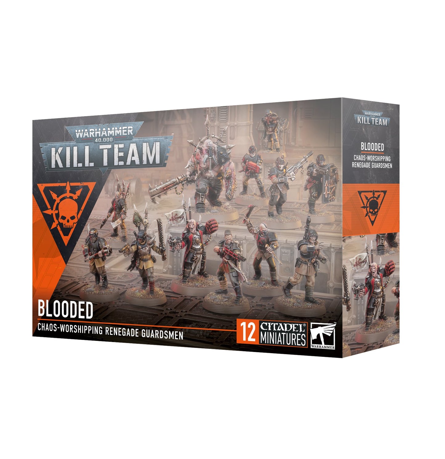 Warhammer 40K Kill Team - Blooded Box Set featuring Chaos-Worshipping Renegade Guardsmen – 12 Citadel Miniatures for Kill Team skirmish battles.