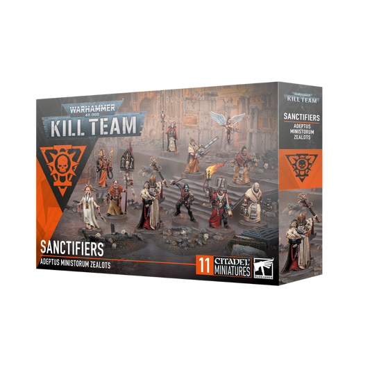 Warhammer 40k Kill Team Sanctifiers elite power armor squad miniature set for precision tabletop combat
