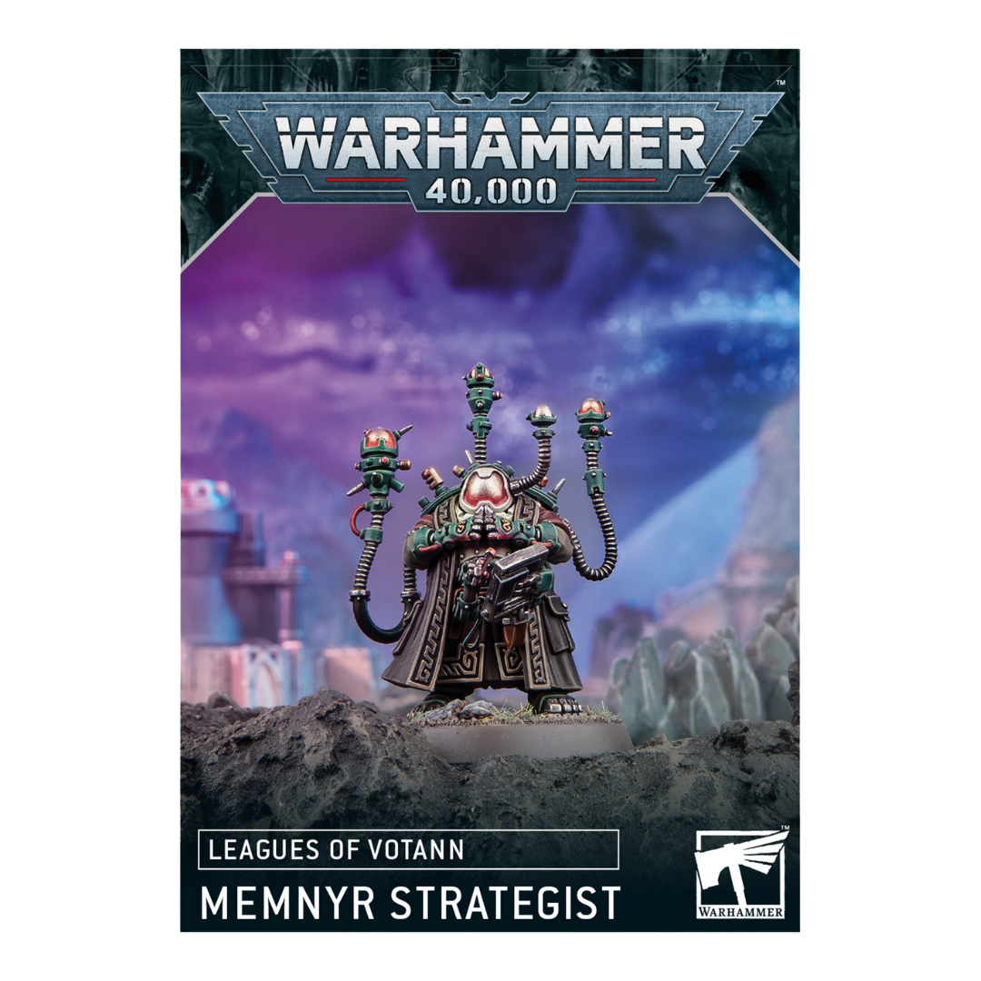 Warhammer 40k Leagues of Votann Memnyr Strategist miniature with Kognitâar Mantle and Steeljack-control apparatus