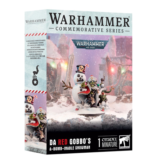 Warhammer 40K Da Red Gobbo’s A-bomb-inable Snowman, a comical grot riding a snowman with a snowball launcher.