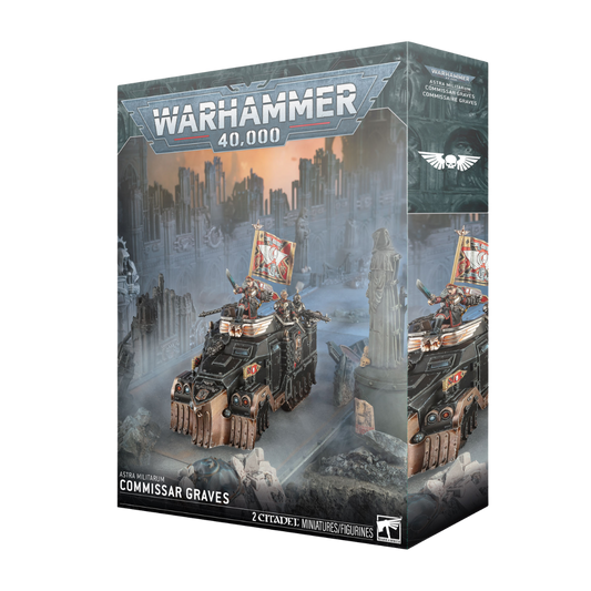 Warhammer 40k Commissar Graves Astra Militarum Centaur RSV Vigilance miniature and on foot model